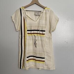 Ace And Jig Swim Cover Up Size Medium Cotton Gauze Boho Dress Drawstring Striped